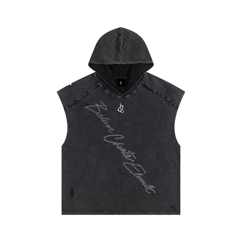BCELEVATE Snow Washed Boxy Hooded Tank Top